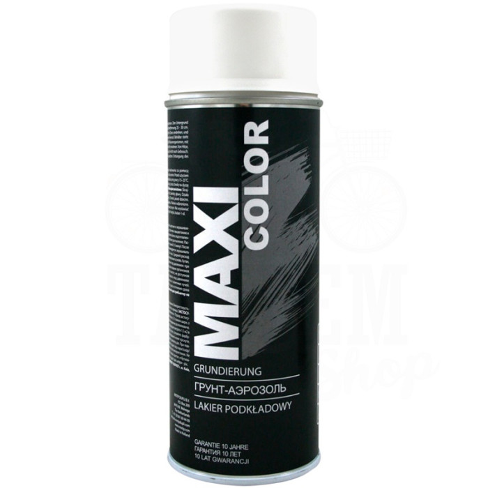 Купити Грунт акриловий білий в аерозолі 400мл MAXI COLOR (MX0002) в Україні
