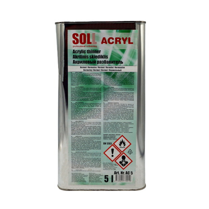 Купити Розріджувач акриловий SOLL Acrylic thinner 5л в Україні