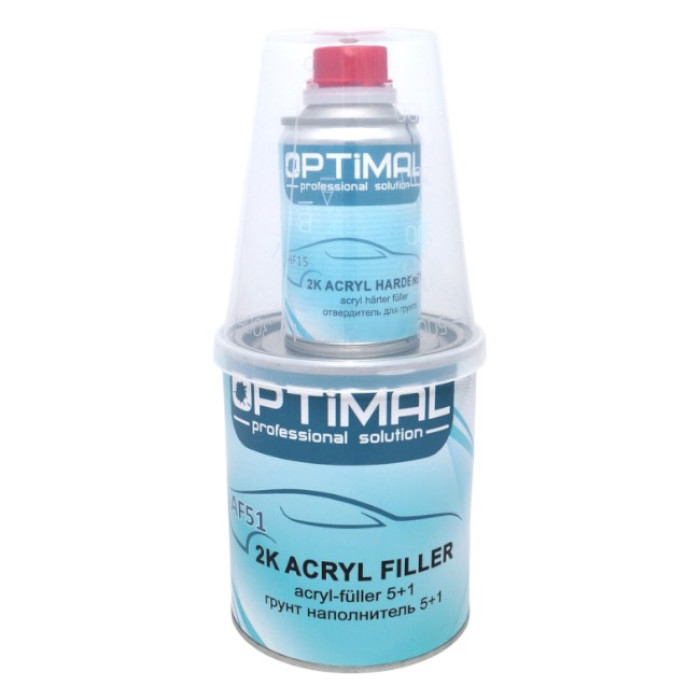 Купити Грунт акриловий OPTIMAL 2K Acryfiller 5+1 HS 800мл, сірий + затверджувач 160мл (OPS-AF51G-960) в Україні