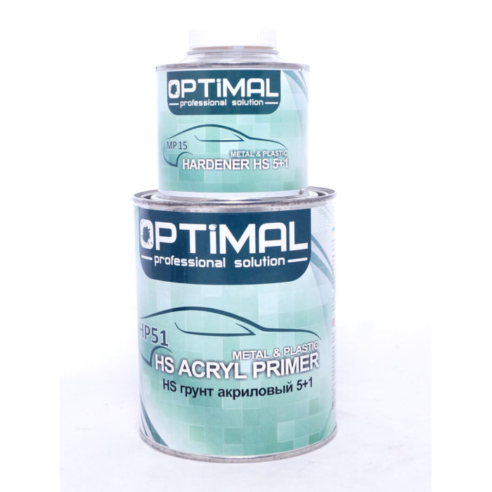 Купити Грунт акриловий OPTIMAL SteelPlastic Acryfiller 5+1 HS, сірий (OPS-HP51G) 0,8л + відп. 0,2л в Україні