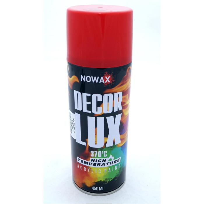 Купити Фарба акрилова високотемпературна червона NOWAX Decor Lux NX48040, 370°C, 450мл в Україні