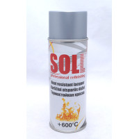 Фарба жаростійка в аерозолі SOLL 600*С 400мл Срібляста (6 шт / уп)