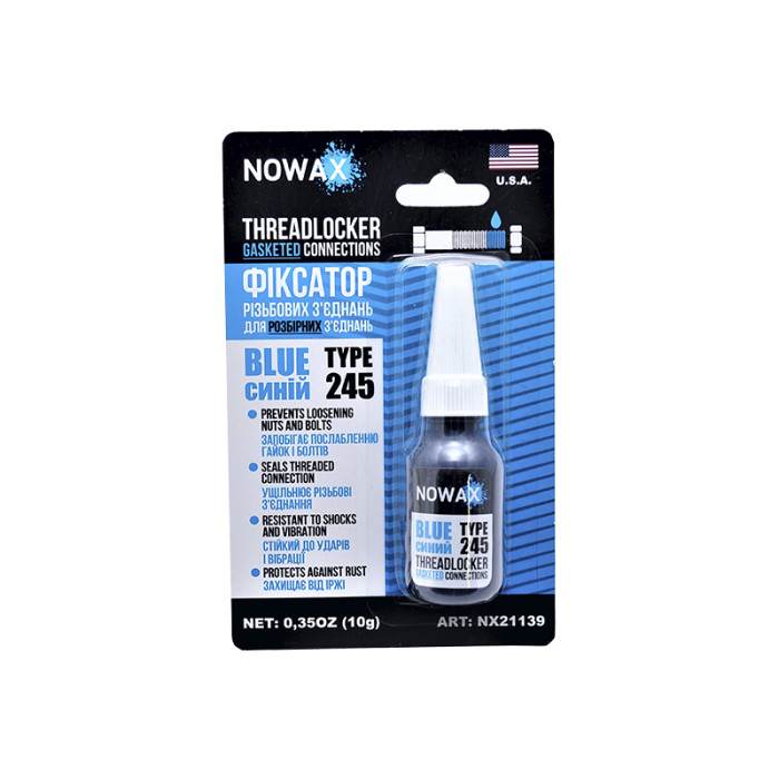 Купити Фіксатор різьблення NOWAX THREADLOCKER BLUE NX21139, 10 г в Україні