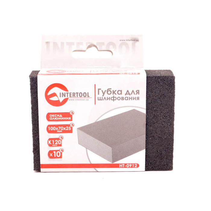 Купити Губка для шліфування INTERTOOL HT-0912 100х70х25 мм оксид алюмінію К120 в Україні