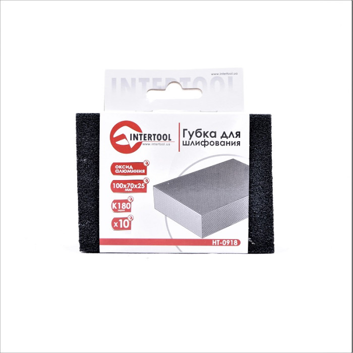 Придбати Губка для шліфування INTERTOOL HT-0918, 100х70х25 мм К180 в Україні.