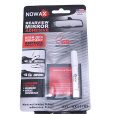 Клей двокомпонен.для монтажу дзеркала заднього виду NOWAX REARVIERW MIRROR ADHESIVE 0,4ml+0,6ml