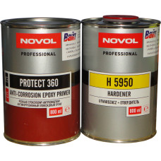 Грунт епоксидний NOVOL PROTECT360 (1+1 & 4+1) 0,8л + затв. 0,8л H5950 Сірий (6 шт)