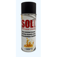 Фарба жаростійка в аерозолі SOLL 600°C 400мл Чорна (6 шт / уп)