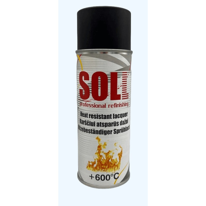 Купити Термостійка чорна фарба 600°C 400 мл SOLL (арт. S700012) в Україні