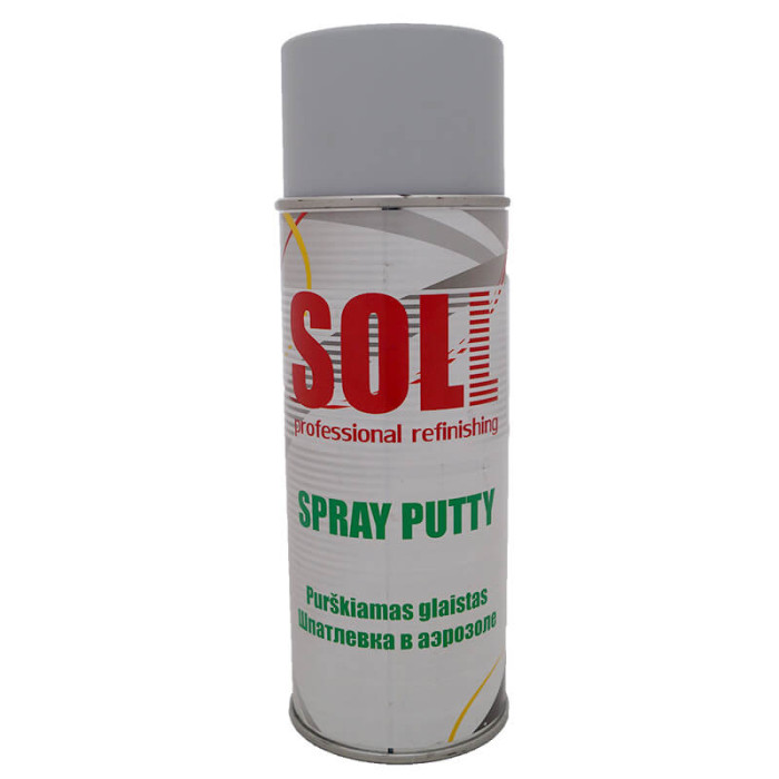 Купити Розпорошувальна шпаклівка в аерозолі SOLL Spray Putty 400мл (сіра) S700023 в Україні