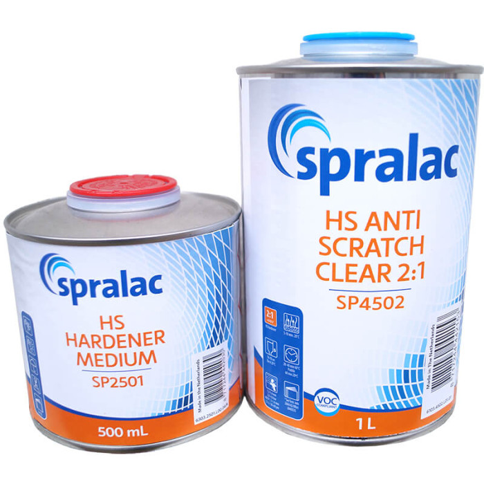 Купити Лак стійкий до подряпин HS Anti scratch Spralac Clear 1л + відп. HS 0.5л Handener Medium в Україні.