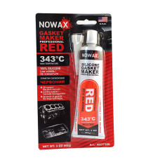 Герметик силіконовий темп.стійкий NOWAX NX37309 +343* С 85гр Червоний