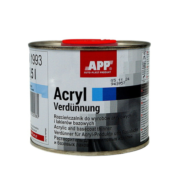 Купити Розчинник до продуктів акрилових та базових APP 2K-Acryl Verdünnung 0.5л (арт. 030095) в Україні