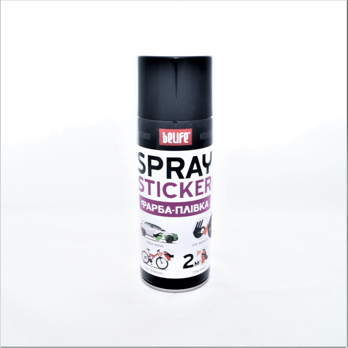 Купити Фарба-плівка (рідка гума) BeLife Spraysticker Standart чорна матова, 400 мл в Україні
