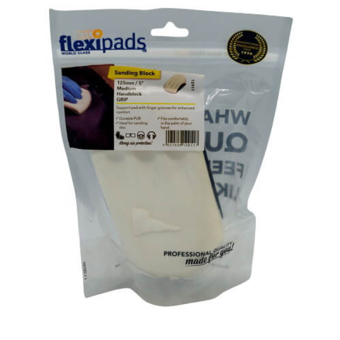 Купити Шліфувальний блок під форму руки, білий -Flexipads Formed Handblock GRIP 125мм в Україні