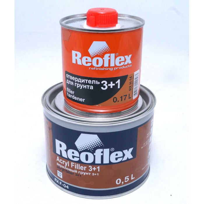 Грунт акриловий чорний 3+1 (0,5л) + затверджувач (0,17л) Reoflex RX F-04 в Україні