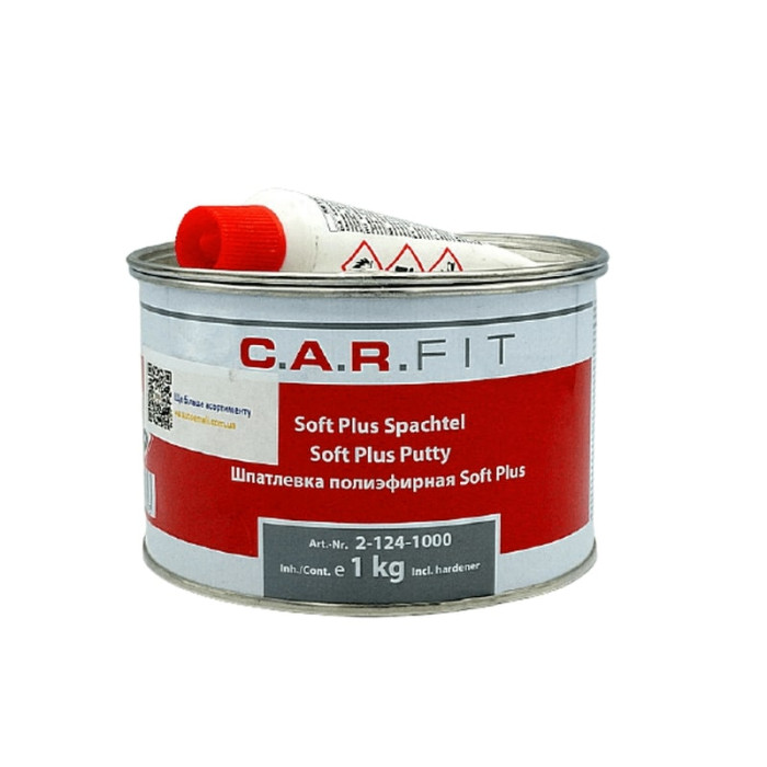 Купити Шпаклівка поліефірна наповнювальна Soft Plus, 1кг, 2-124-1000, C.A.R.FIT в Україні