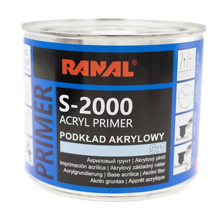 Купити Грунт акриловий білий 0,4л + затверджувач 0,08л Ranal S-2000 5:1 (арт. 10311) в Україні