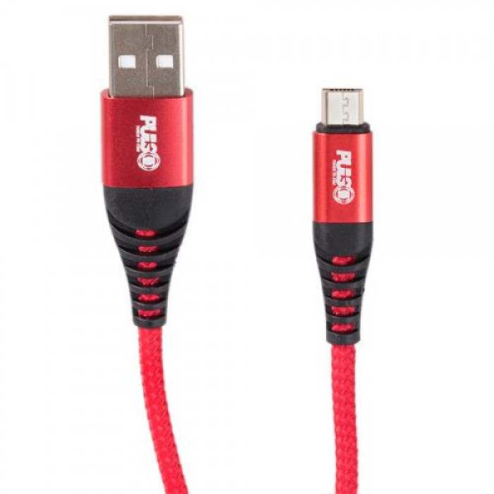 Купити Кабель PULSO USB - Micro USB 3А, 2м, red (швидка зарядка/передача даних) (CC-4202M RD) в Україні