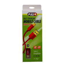 Кабель USB PULSO Type C 5A 1м Quick Charge червоний