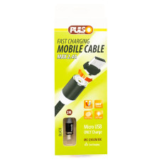Кабель магнітний USB PULSO Lightning 2.4A 2м чорний