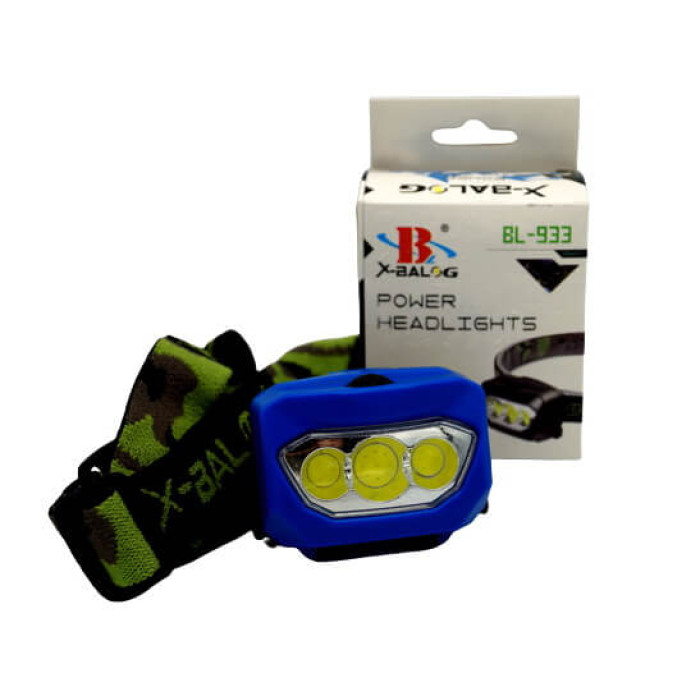 Купити Налобний ліхтар X-Balog BL-933 на батарейках 3 ААА, 1-3 LED в Україні
