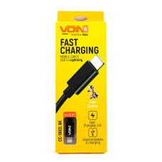 Кабель USB VOIN Lightning 3A 2м Quick Charge чорний