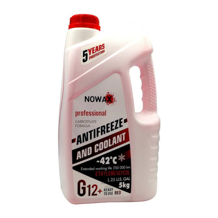 Купити Антифриз NOWAX G12+ червоний -42°C NX05001 5кг в Україні