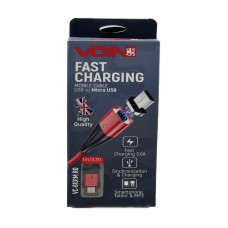 Кабель магнітний VOIN USB - Micro USB 3A, 1m червона