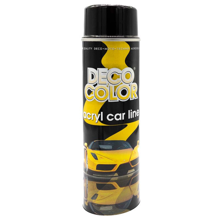 Купити Фарба акрилова для авто в аерозолі чорна глянсова Deco Color 500 мл в Україні