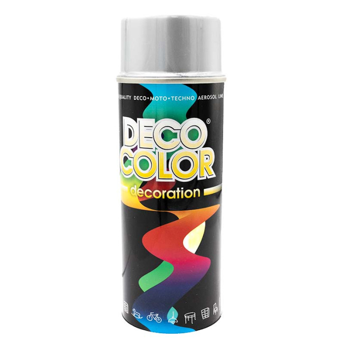 Купити Фарба декоративна в аерозолі Deco Color RAL9006 срібляста 400 мл.