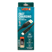 Кабель VOIN USB - USB 3A, 1m чорна
