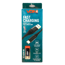 Кабель VOIN USB - USB 3A, 1m чорна