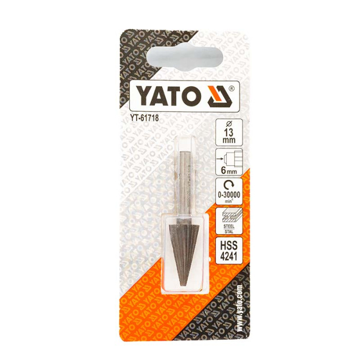 Купити Фреза конусна по металу YATO d-13*25/55мм, хвостовик d-6 (загострена) YT-61718 в Україні.