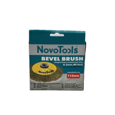 Щітка конусна з рифленого дроту NovoTools 115 мм М14 латунь (арт. NTBWB11514BC)