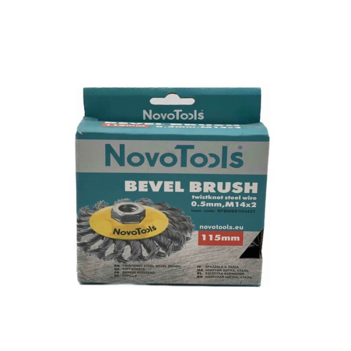 Купити Щітка конусна з пучками витого дроту NovoTools 115 мм М14 (арт. NTBWBB11514ST) в Україні