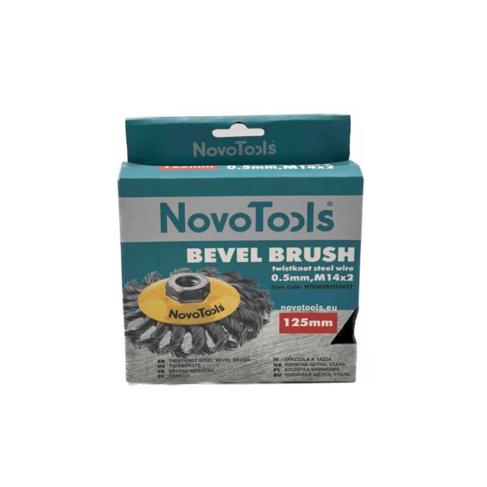 Купити Щітка конусна з пучками витого дроту NovoTools 125 мм М14 (арт. NTBWBB12514ST) в Україні
