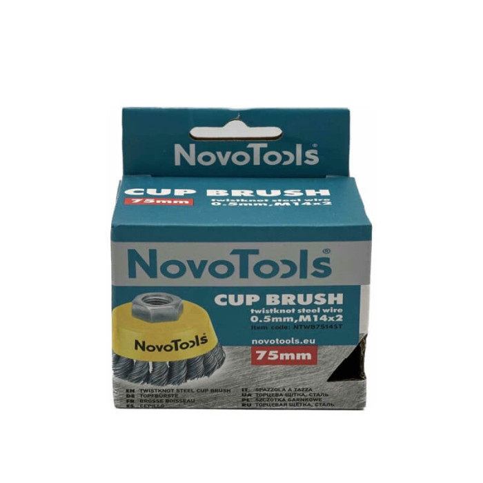 Купити Щітка чашкова з пучками крученого дроту NovoTools 75 мм М14 (арт. NTWB7514ST) в Україні