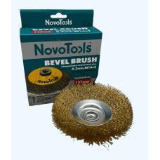 Щітка конусна з рифленого дроту NovoTools 115 мм М14 латунь (арт. NTBWB11514BC)