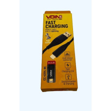 Кабель VOIN USB - Lightning 3А, 1m, black