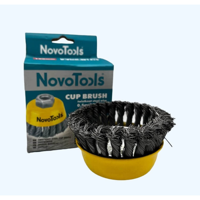 Купити Щітка чашкова з пучками витого дроту NovoTools 100 мм М14 (арт. NTWB10014ST) в Україні