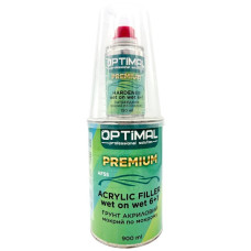 Грунт акриловий OPTIMAL PREMIUM 6:1, (0,9л.+затв.0,15л.) Сірий - мокрий по мокрому