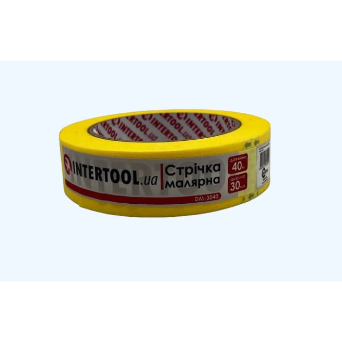 Купити Малярна стрічка 30мм. 40 м (жовта) INTERTOOL DM-3040 в Україні.