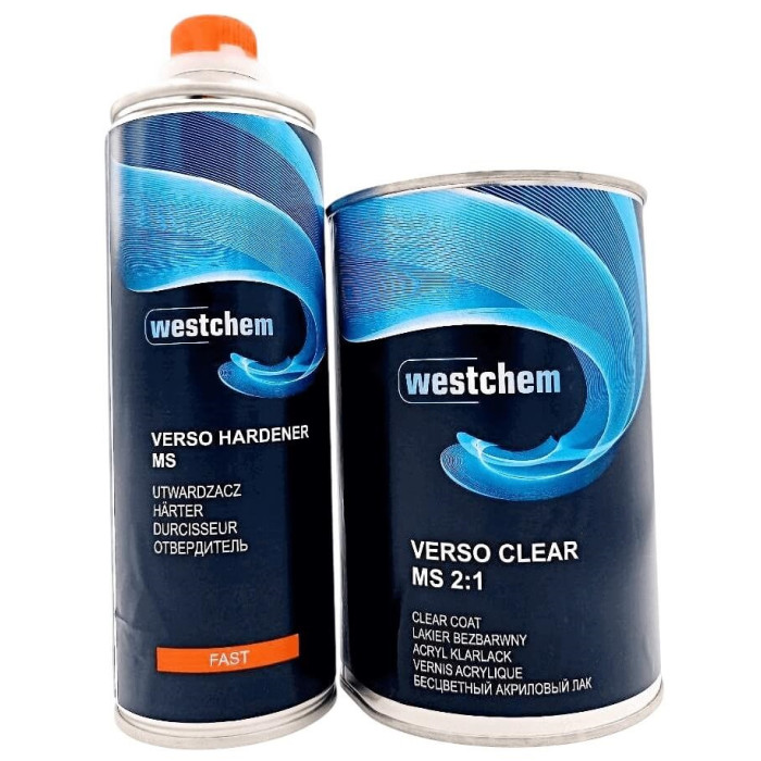 Купить Лак акриловий безбарвний (1л + 0,5л) Westchem CLEARCOAT VERSO MS 2:1 в компл. з затверджувачем MEDIUM в Україні