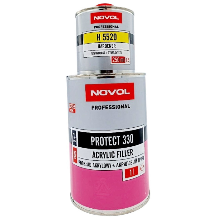Купити Грунт акриловий білий (1л.+відп.0,25л.) NOVOL PROTECT 330 5+1, арт. 37331 в Україні