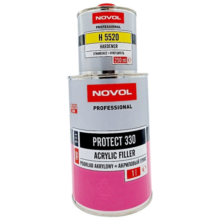 Купити Грунт акриловий сірий (1л.+відп.0,25л.) NOVOL PROTECT 330 5+1 (арт. 37311) в Україні