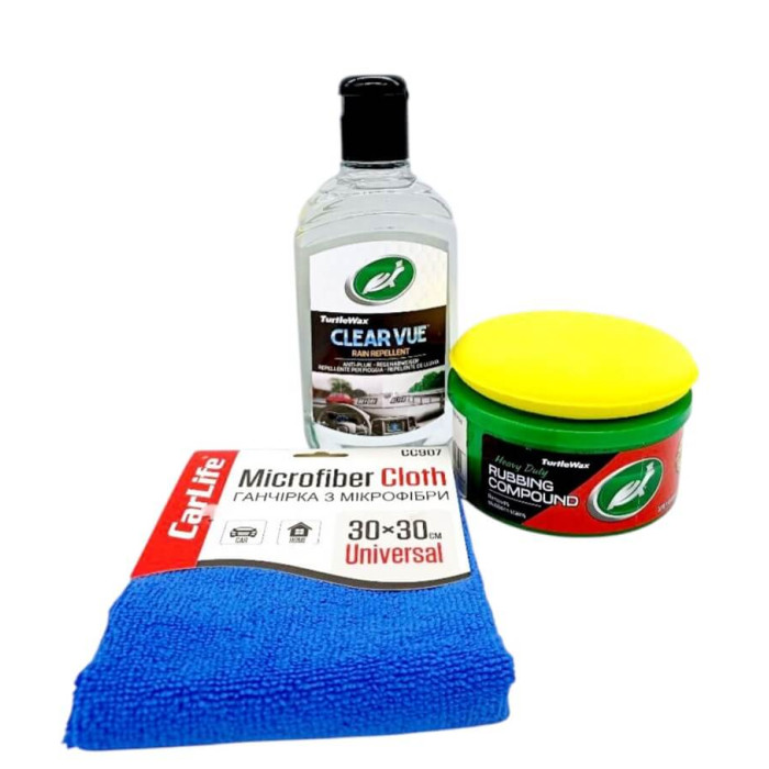 Купити Набір захист кузова Turtle Wax: антидощ + твердий віск (аплікатор та мікрофібра в комплекті) в Україні